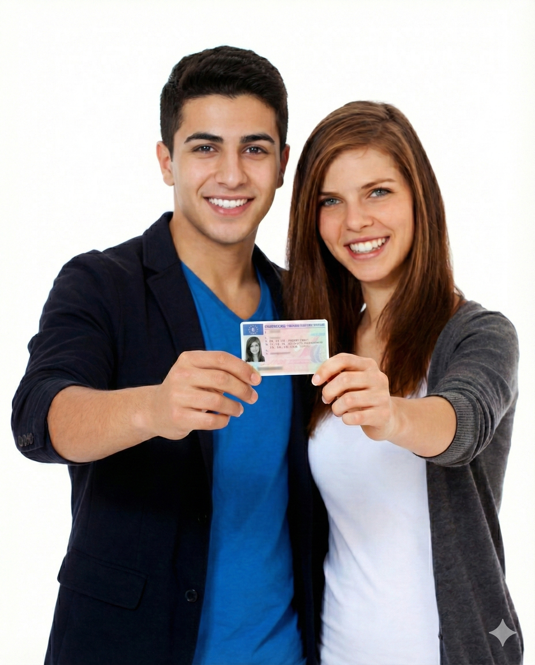 Glückliche Fahrschüler mit Führerschein